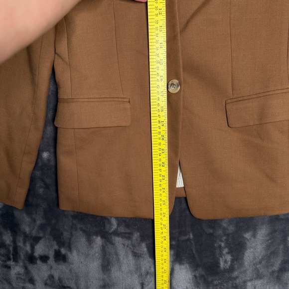 J.Crew Regent Blazer Camel Brown Wool Blend Single Button Jacket Size 0 - Picture 3 of 8